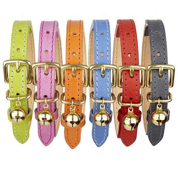 Collier pour chat en cuir gris