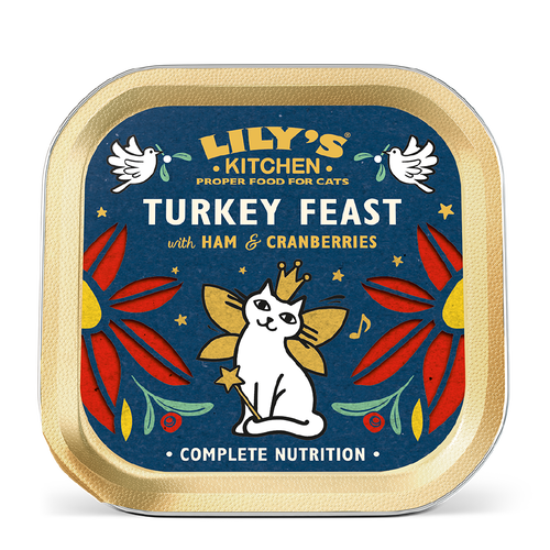 Repas de Noël pour chat dinde et jambon