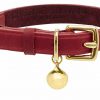 Collier pour chat en cuir rouge Chester