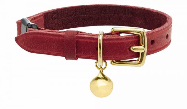 Collier pour chat en cuir rouge Chester