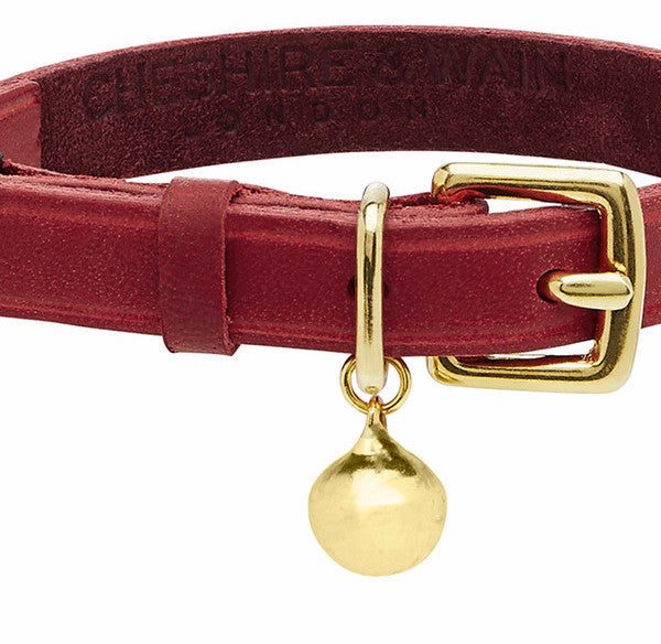 Collier pour chat en cuir rouge Chester