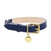 Collier pour chat en cuir bleu Pop (2 couleurs)