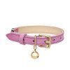Collier pour chat en cuir rose