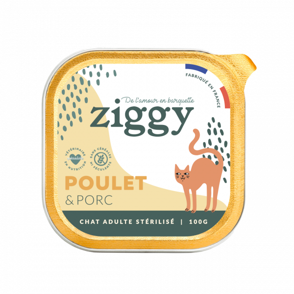 Pâtée Chat Adulte Stérilisé au poulet Ziggy