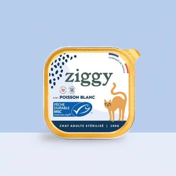 Pâtée chat stérilisé au poisson blanc Ziggy
