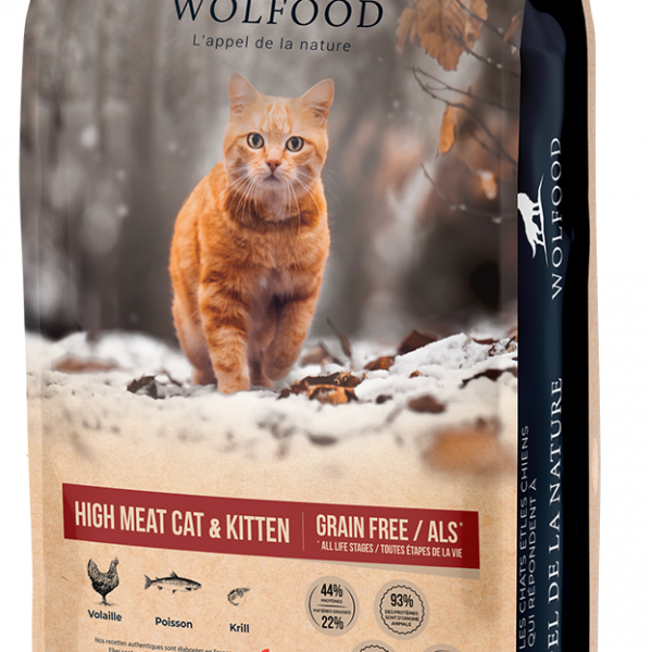 Croquettes Wolfood chat High Meat Cat & Kitten
