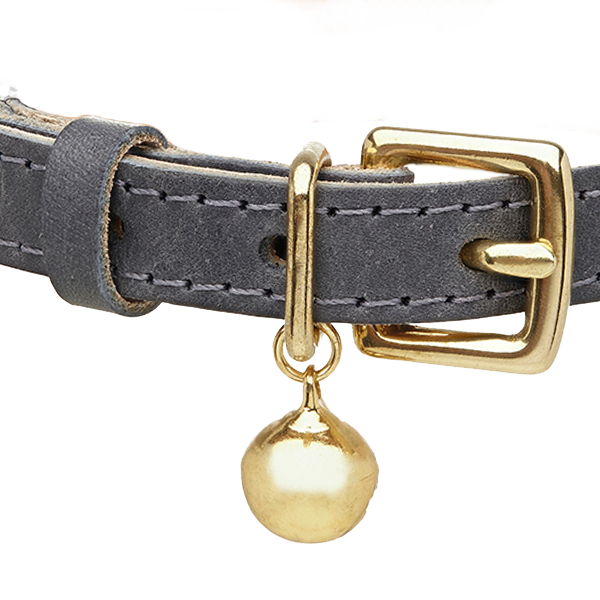 Collier pour chat en cuir gris